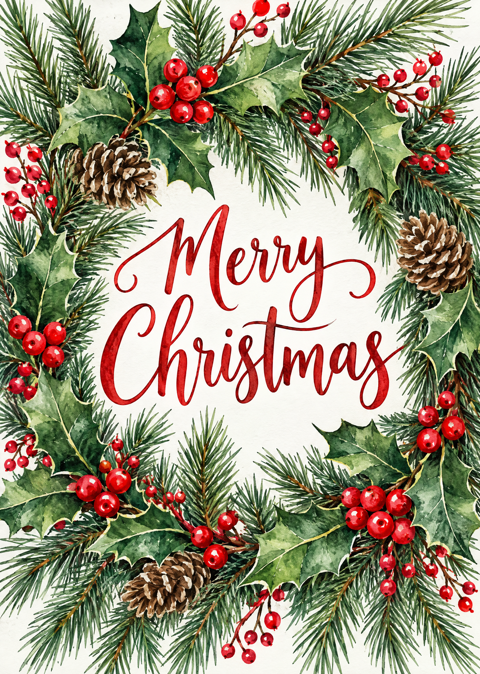 Preview of Illustrated Holiday Card & Gift Tag Pack