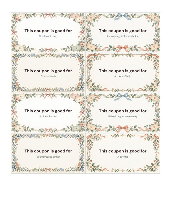 Preview of Printable Coupon Book PDF