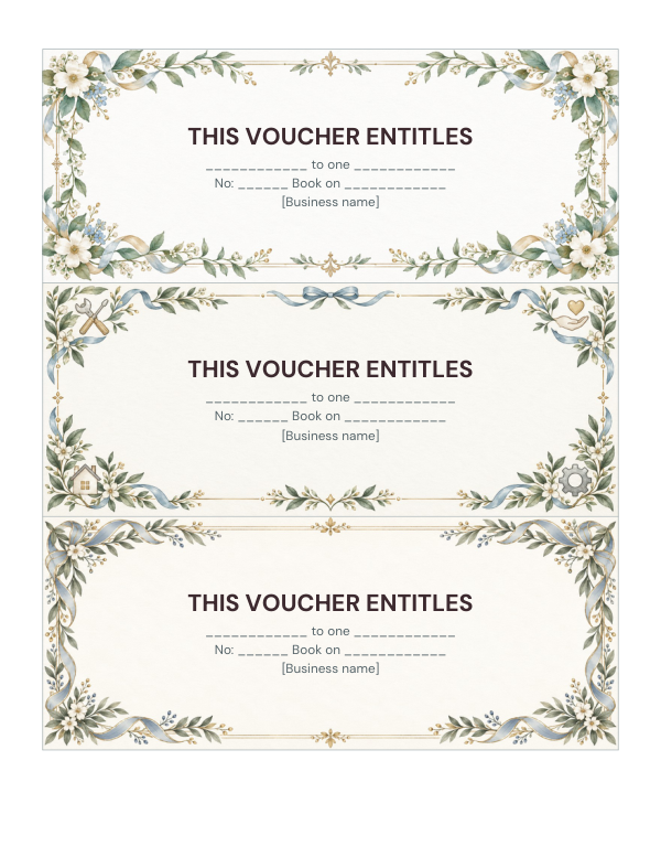 Preview of Printable Service Voucher Template