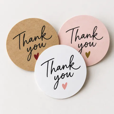 Round thank you stickers